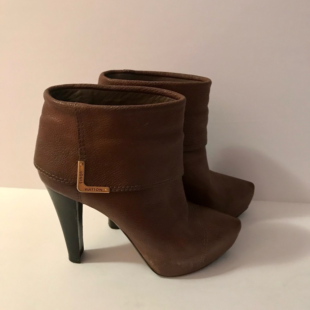 Louis Vuitton Brown Heeled Boots